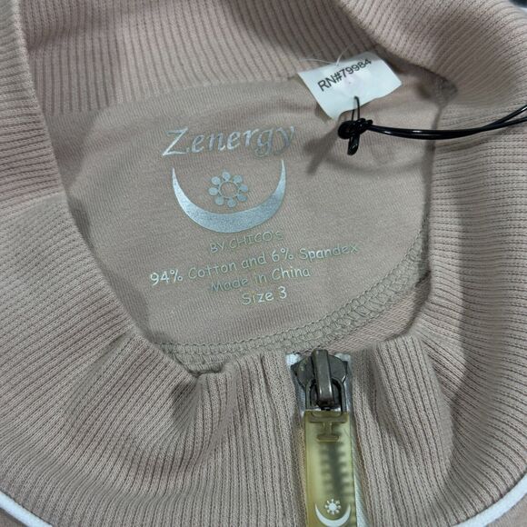 Zenergy by Chico's Jacket Women's XL Beige Long Sleeve Full Zip Outdoor Stretch - Picture 3 of 5